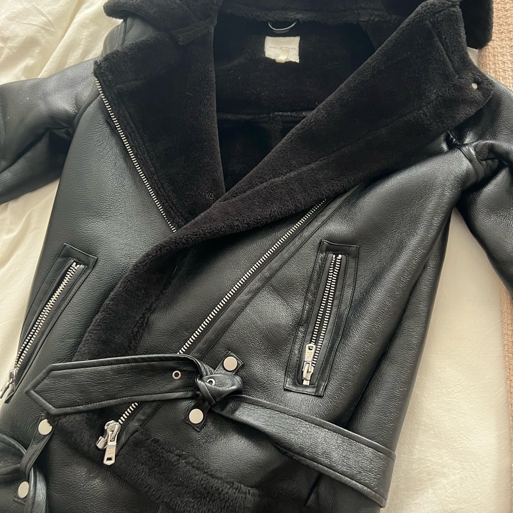AVEC LES FILLES BLACK LEATHER JACKET